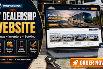 build wordpress rv dealership website with listings and booking website
