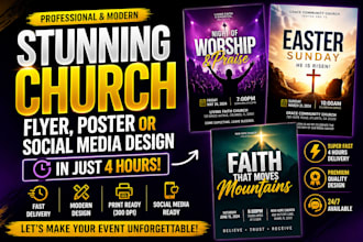 create stunning church flyer, poster or social media design in 2hrs