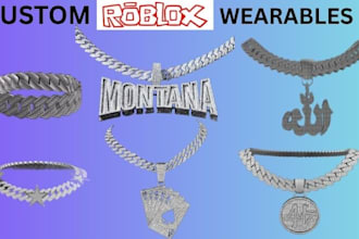 create custom roblox ugc 3d wearable accessories chain model props and ugc items
