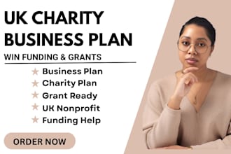 write a professional UK charity business plan for funding and grants