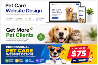 design modern pet grooming and dog walking dog training pet services website