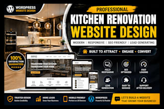 create professional kitchen remodeling and renovation wordpress website for lead