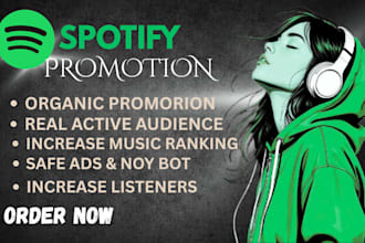 do organic spotify music promotion, spotify promo to real listeners in USA, UK