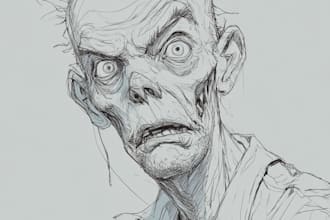 draw creepy zombie character