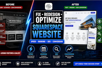 fix redesign squarespace website booking optimize speed integration SEO