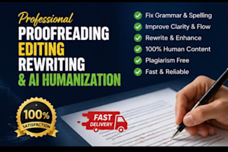 proofread edit rewrite and humanize ai generated content professionally