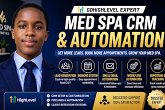 set up gohighlevel med spa CRM, lead generation, booking, and automation system