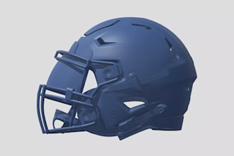 design 3d football helmet, 3d model for rendering, animation 3d printing and stl