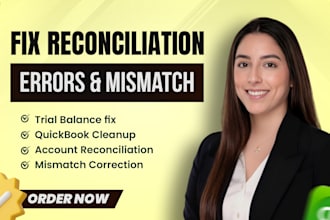fix bank reconciliation errors and trial balance mismatches in your quickbooks