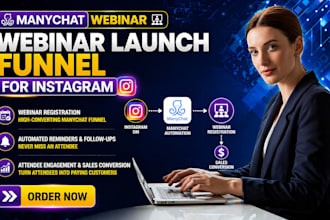 build a manychat webinar launch funnel for instagram dm leads