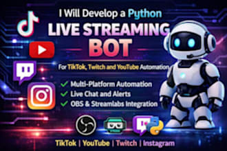 create social media bot, twitter bot, instagram bot, tiktok bot, youtube bot