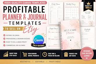 design editable canva planner journals finance trackers and workbooks