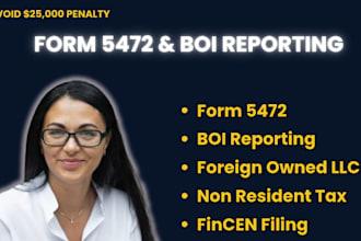 file form 5472 and boi report for foreign owned US llc