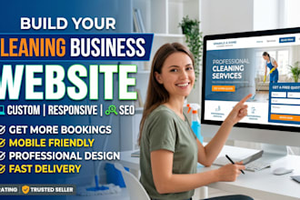 build a professional cleaning website for house, office cleaning website