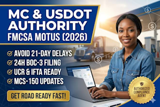 handle your fmcsa compliance usdot mc number and boc3 filing