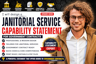 design a janitorial service capability statement for government contracts