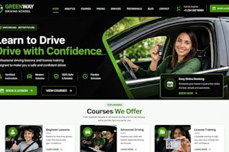 build driving school website for lessons, booking, licence certificate website