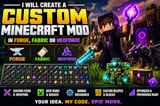 make you a minecraft mod in forge, neoforge or fabric