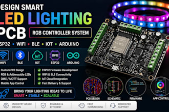 design smart led lighting pcb rgb controller system  esp32 wifi ble iot arduino