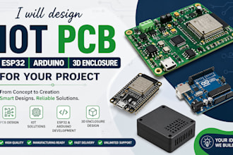 design iot pcb, esp32, arduino and 3d enclosure for your project