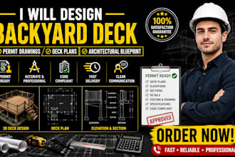 design backyard deck permit drawings deck plans deck architectural blueprint