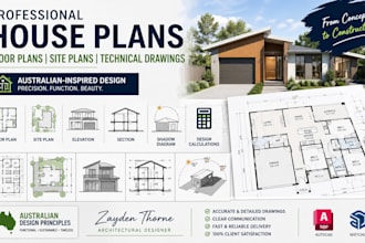create house plans, shadow diagrams, and site plans to australian standards