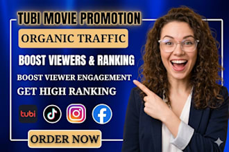 market your tubi movie with organic promotion, boost tubi viewers and ranking