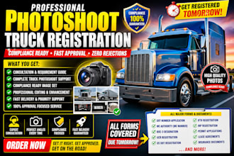 photoshoot truck registration for fast approval docs