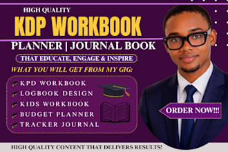 design amazon KDP workbook, journal, planner, ebook interior and book layout
