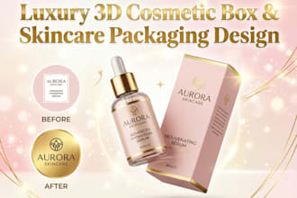 design luxury 3d skincare box packaging cosmetic box mockup beauty brand serum