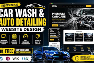 create modern car detailing and car wash website design