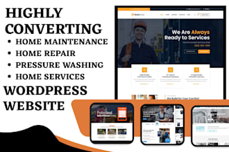 build wordpress website for home maintenance pressure washing and repair service