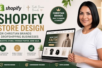 shopify christian store design for dropshipping, high converting website