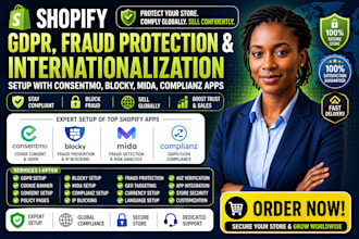 setup shopify internationalization blocky fraud consentmo mida complianz apps