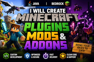 create minecraft plugins minecraft mod for java or bedrock addons