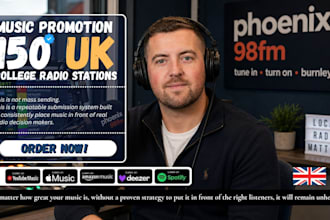 do music promotion to 150 uk college radio stations