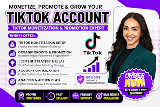 set up tiktok monetization and tiktok promotion