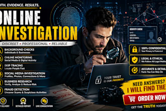 do online investigation, background check, skip tracing, and digital
