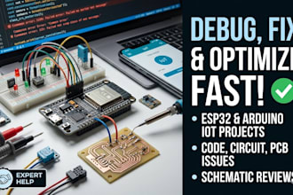debug esp32 arduino iot project, fix code, circuit and pcb issues fast