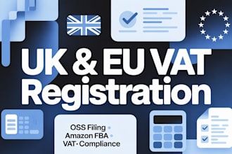 register UK and eu vat, handle oss filing and amazon fba vat compliance