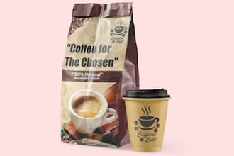 do coffee packaging design, coffee bag, pouch design and label design