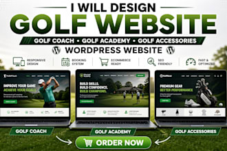 design golf website golf coach golf academy golf accessories wordpress website