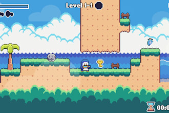 develop a simple 2d game, pixel art game, top down game in unity