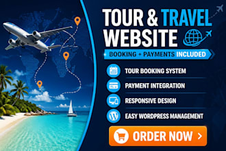 design tour,  travel booking website with wordpress, payment integration