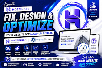 fix, redesign, and fully optimize your hostinger horizon and wordpress website