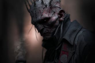 create dark art, scary character