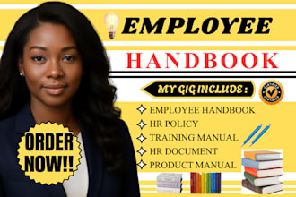create staff training manual and detailed policy employee handbook