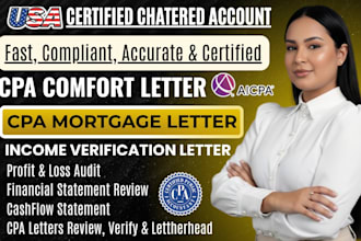 sign US CPA letter, employment letter, proof of income for visa, loan approval