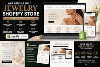 design jewelry shopify store, build shopify website, dropshipping fashion store