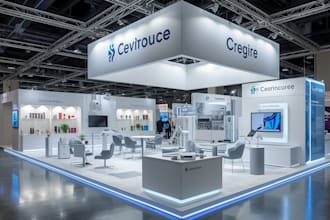 provide 3d booth design for medical expo concept and booth layout visualization